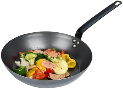 Restaurantware Carbon Steel Fry Pan 1 Count 12 Inch Durable Nonstick Fry Pan, Black Skillets With Triple-Riveted Handle, Steel, Black, Versatile Cooking For Induction And Oven-Friendly Uses by Restaurantware