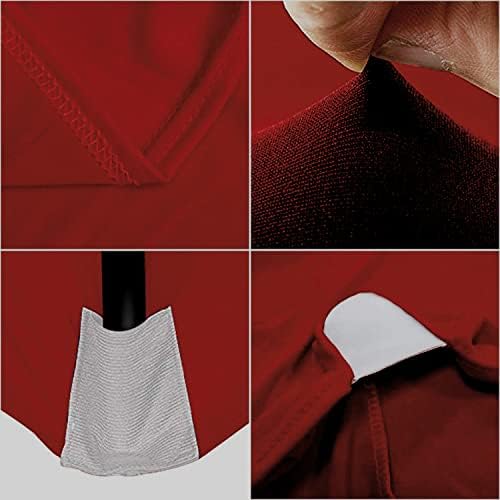 MDS® Pack of 10 Spandex Tablecloth 8FT Tight Fitted Stretch Table Cover – Washable Wrinkle-Free Reusable Elastic Patio Tablecloth for Wedding, Party, Banquet, Trade Show, Event Décor - Apple Red - Image 4