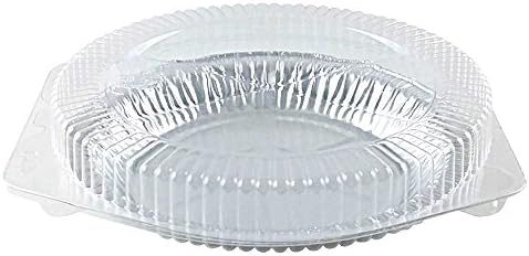 Pactogo 9" Aluminum Foil Pie Pans 1" Medium Deep - Made in USA Disposable Tins w/Clear Hinged Clamshell Container (Pack of 50 Sets) - Image 4