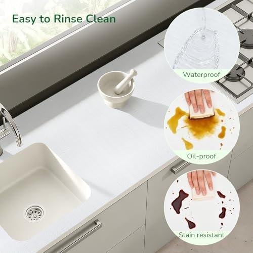 Practical White Shelf Liners for Kitchen Cabinets Non-Slip 18" x30FT - Image 3