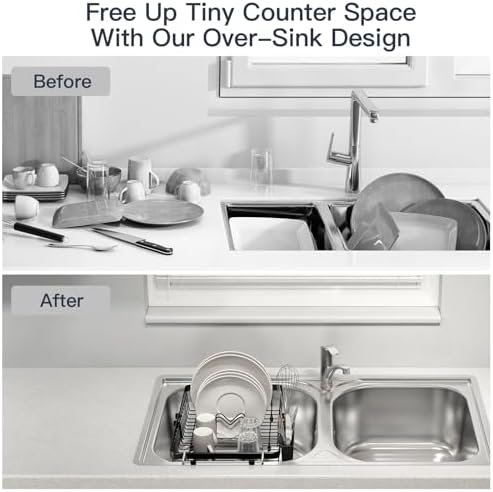 MAJALiS Dish Drying Rack Over The Sink with Utensil Holder - Image 2