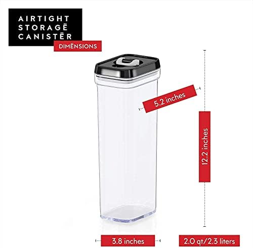 DWËLLZA KITCHEN Airtight Food Storage Containers Set - 7 PC Set - For Kitchen Pantry Organization and Storage - BPA-Free - Clear Plastic Canisters for Spaghetti, Noodles, Pasta, Snacks & Much More - Image 6