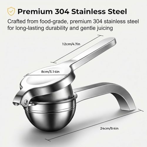 Handheld Lemon Juice Squeezer, Lemon Squeezer Stainless Steel, Manual Fruit Juice Squeezer, Heavy Duty Citrus Press Juicer, Ergonomic Hand Press Juicer for Lime, Orange, Grapefruit, Pomegranate (2pcs) - Image 6