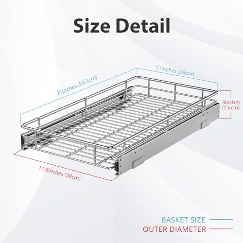 Pull Out Cabinet Organizer, 11.8" Slide Out Kitchen Organizers Storage - Image 4