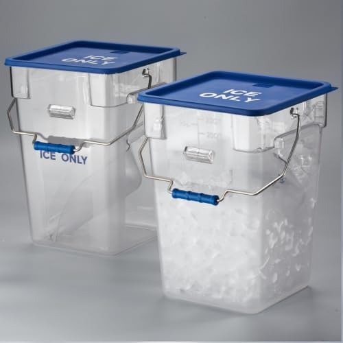 CURTA 2 Pack 5.5 Gal Square Ice Tote Set with Lids and 64 oz Scoops by CURTA