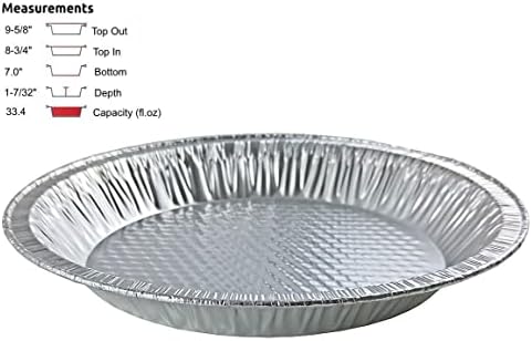 PACTOGO 10" (Actual Top-Out 9-5/8 Inches - Top-In 8-3/4 Inches) Aluminum Foil Pie Pan - Disposable Baking Tin Plates Waffle Bottom (Pack of 12) - Image 2