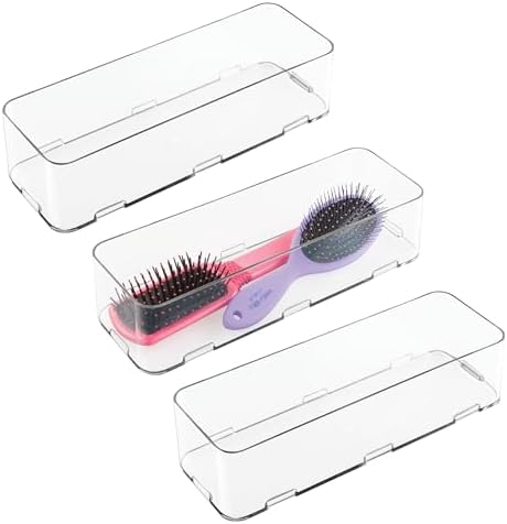 iDesign Interlocking Drawer Organizer, Set of 3, Clear | Kitchen, Bathroom, Desk Drawers by iDesign