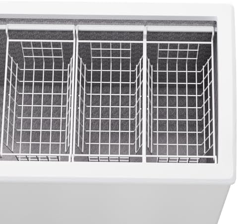 Slideep 17.5" Large Hanging Baskets Freezer Organizer Bin Sturdy Metal Wire Storage Baskets Organization for Pantry, Kitchen, White, Set of 2 - Image 4