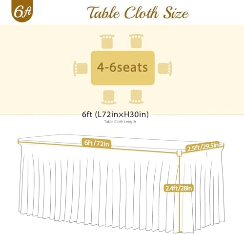 Besutolife 2 Pack Sage Green Spandex Tablecloth for 6ft Rectangle Tables Fitted Table Cloth Stretch Table Covers Skirt 6ft Rectangular Tablecloths for Banquet Parties Wedding Decorations - Image 6