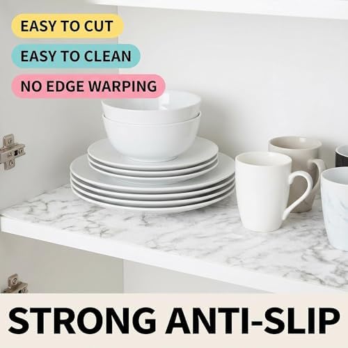 Coavas Shelf and Cabinet Liner, Easy Cut Protective (Marble, 12 in x 10 ft) - Image 4