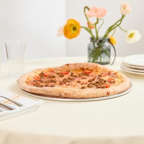 Restaurantware 14 Inch Aluminum Pizza Pan 72 Count Wide Rim Silver Pizza Pan, Heat Conductive Round Pizza Tray, Lightweight Corrosion-Resistant Serving Tray For Restaurant Or Home Use - Image 6