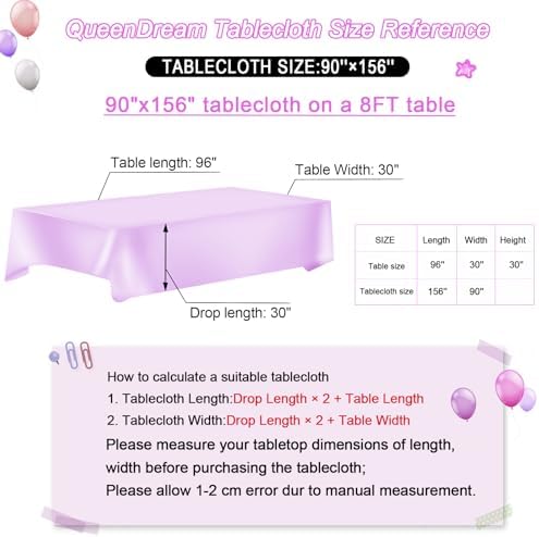 90x156 Rectangle Sequin Tablecloth Lavender Wedding Table Linens Overlay - Image 6