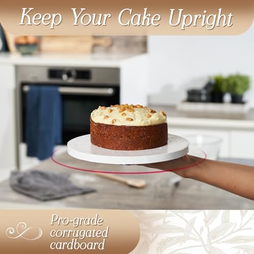 Cakebon Cake Boards 14" White Round Cake Drums 1/2" Wrapped Edge 1 Pack - Image 5
