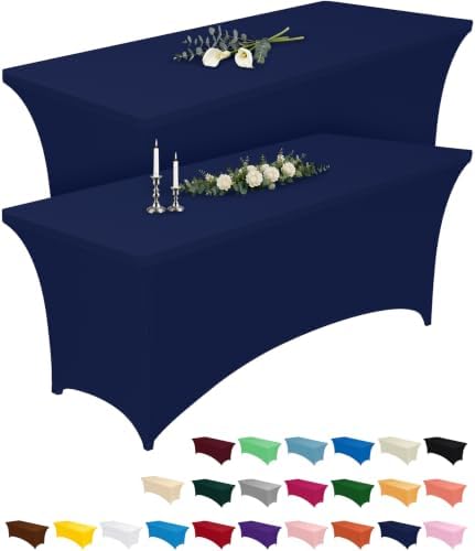 Pureegg Spandex Tablecloth 6ft 2 Pack Navy Blue by Pureegg