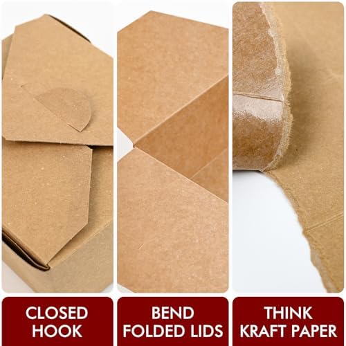 EcoDispose 80 Pack 45 oz Kraft Paper Takeout Food Containers - Image 5
