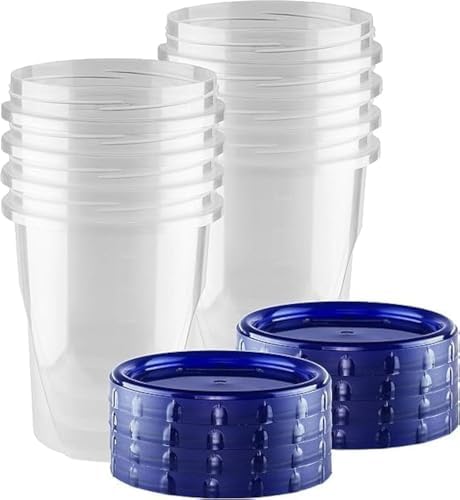 32 oz - 96 Pack Twist Top Food Deli Containers Screw And Seal Lids, Stackable Reusable Quality Plastic Storage Containers with Screw-on Lids - BPA Free BULK by HomeyGear
