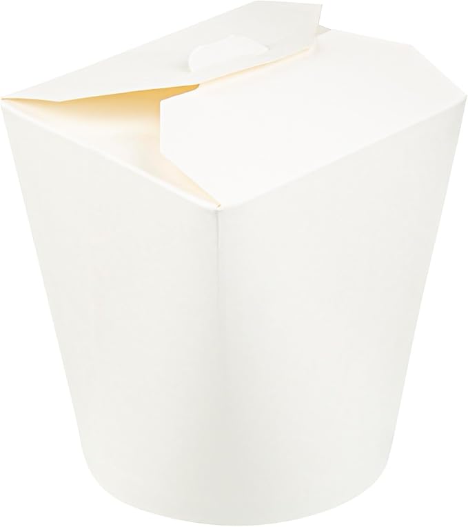 Restaurantware 32 oz Round White Paper Noodle Take Out Container, 200 Pack - Image 2