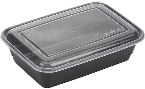 GoodCook Meal Prep Rectangle Single Compartment 30 units, Black, BPA Free - Image 2
