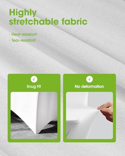 Pureegg Spandex Tablecloth 6ft 12 Pack White - Image 3