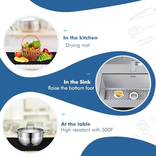 Bestjing Silicone Sink Protectors for Kitchen Sink-24.8"x 13" Center Drain - Image 6