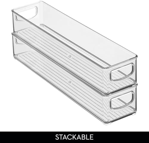 iDesign Slim Clear Plastic Storage Bin, Extra Long Narrow Stackable Organizer for Kitchen and Pantry, 2-Pack - Image 5