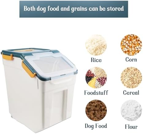 2 Pack 50 lb Airtight Flour Storage Containers with Wheels, Blue - Image 3