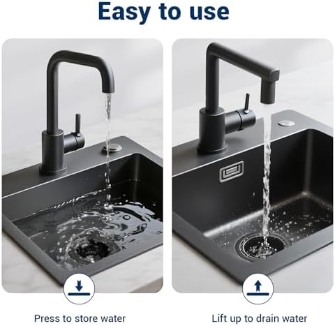 Kitchen Extended Garbage Disposal Flange Strainer Stainless Steel Kit with Basket Strainer and Drain Stopper for 3 1/2 Inch Standard Sink Drain, Deep Sink Flange for Disposer, Brushed Stainless - Image 6