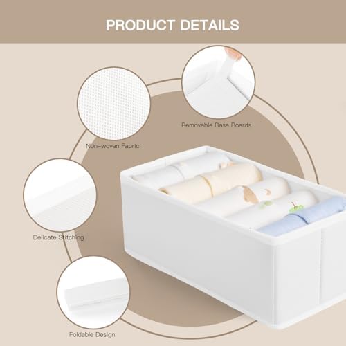 Criusia Drawer Organizer Clothes, 21 Pack Dresser Organizer for Baby Clothes, Underwear, Sock- Foldable Closet Organization and Storage Dividers Bins for Nursery, Bedroom (White) - Image 4