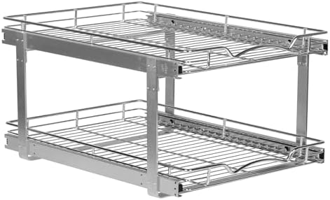 2-Tier Pull-Out Cabinet Organizer for Kitchen, 28"W x 21”D x 16.5"H by HOLDN%E2%80%99STORAGE