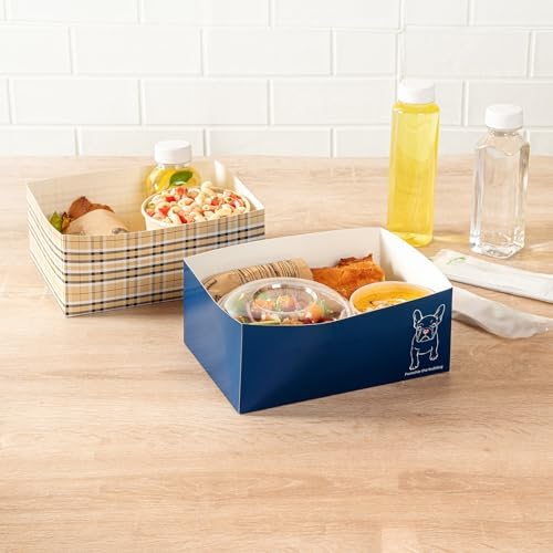 Restaurantware Bio Tek 8.4 x 6.1 x 3.5 Inch Burger Trays 100 Disposable Paper Food Trays - Sustainable Sturdy Frenchie Paper Movie Snack Trays For Meals Snacks And Baked Goods - Image 4