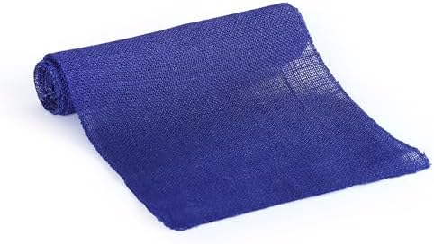 MDS® Pack of 25 Natural Burlap Table Runner, 12 x 108 Inch, Jute Rustic Farmhouse Boho Table Decor for Wedding Reception, Dining Table, Bridal Shower, Baby Shower & Party Decorations - Royal Blue - Image 4