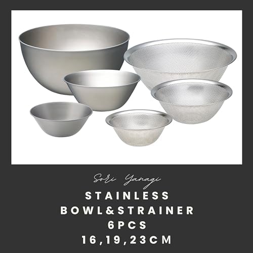 Sori Yanagi stainless bowl punchingstrain​er (16.19.23) 6pcs - Image 6