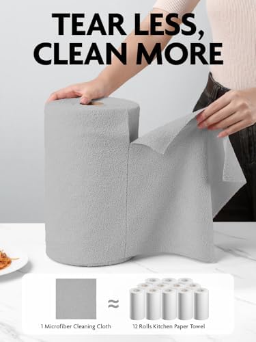 Fantasticlean Microfiber Cleaning Cloth Roll- 75 Sheets, 12" x 12" (Grey) - Image 2
