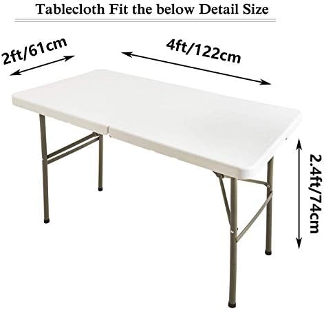 MDS® Pack of 12 Spandex Tablecloth 4FT Tight Fitted Stretch Table Cover – Washable Wrinkle-Free Reusable Elastic Patio Tablecloth for Wedding, Party, Banquet, Trade Show, Event Décor - Peach - Image 4
