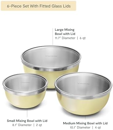 Caraway 7-Piece Mixing Bowl Set with Lids and Lid Storage Organizer - Image 2