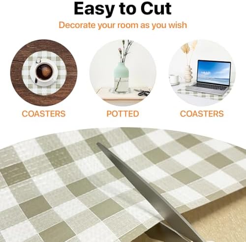 Niviy Shelf and Drawer Liner for Kitchen Cabinet, 12in x 20FT Waterproof Washable Thickened Shelf Paper Refrigerator Easy Liners for Shelves Bathroom with Knife Tape Measure, Light Green - Image 4