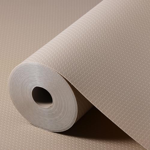 Shelf Liner Non Adhensive Drawer Cabinet Mat Beige 17.5"× 236.2" Pack of 2 by StaHom