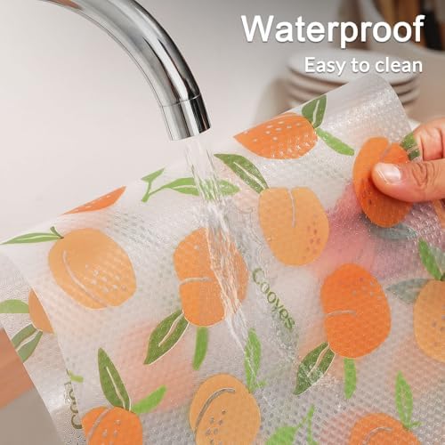 Cooyes Shelf Liner, Non-Adhesive Waterproof Drawer Liner, Durable Easy-to-Cut EVA Shelf Paper for Kitchen Cabinets, Refrigerator, Cupboard, Fridge, and Dresser (11.8 Inch W x 118 Inch L, Peaches) - Image 5