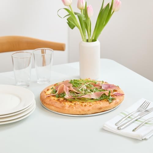 Restaurantware 11 Inch Aluminum Pizza Pan 72 Count Wide Rim Silver Pizza Pan, Heat Conductive Round Pizza Tray, Lightweight Corrosion-Resistant Serving Tray For Restaurant Or Home Use - Image 6