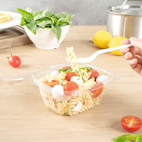 Restaurantware 16 oz Rectangle Clear Plastic Deli Snack Container, 100 Pack - Image 6