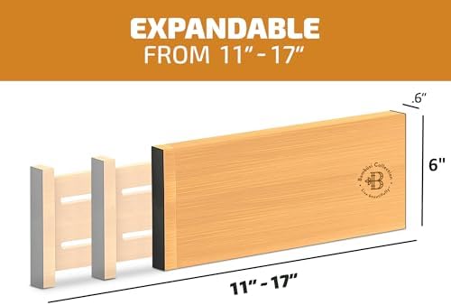 6-Pack Drawer Dividers 6-Inch High Dresser Drawer Organizer 11.5 to 17 Inch - Image 2