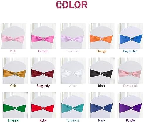 Pack of 60 Spandex Chair Sashes Bows Stretch Chair Cover Band with Buckle Slider Universal Elastic Chair Ties for Wedding Banquet Party Event Decoration (Turquoise) - Image 5