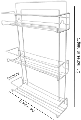 Evelots 3-Tier Spice Rack Organizer Door/Wall Mount, Holds Up to 18 Bottles - Image 6