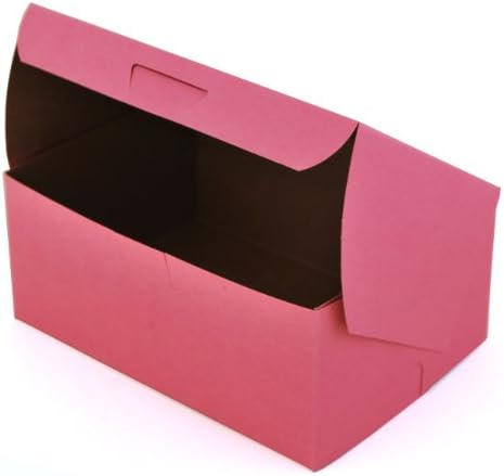 Southern Champion Tray 0813 Pink Paperboard Non-Window Lock-Corner Bakery Box, 7" Length x 5" Width x 3" Height (Case of 250) - Image 2