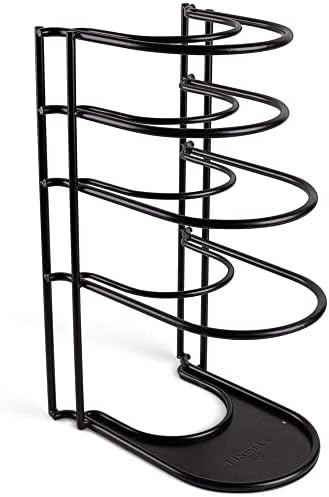 Cuisinel Pan Organizer for Cast Iron, 60-100LB, Extra Large 5-Tier Rack, Matte Black 15.9" by Cuisinel