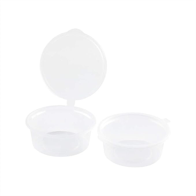 Restaurantware Clear Plastic Sauce Cups With Hinged Lids 2000 Count 1.5 Ounce Disposable Dipping Containers, Spill-Proof Storage Cups, Freezer-Safe Portion Bowls, Clear - Image 2