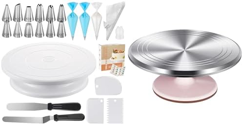 Kootek 71PCs Cake Decorating Supplies Kit with Aluminium Alloy Revolving Cake Stand (Pink) by Kootek