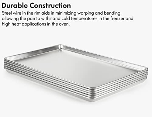 CURTA 12 Pack Aluminum Sheet Pan, NSF Listed Full Size 26 x 18 inch Commercial Bakery Cake Bun Pan, Baking Tray … - Image 3