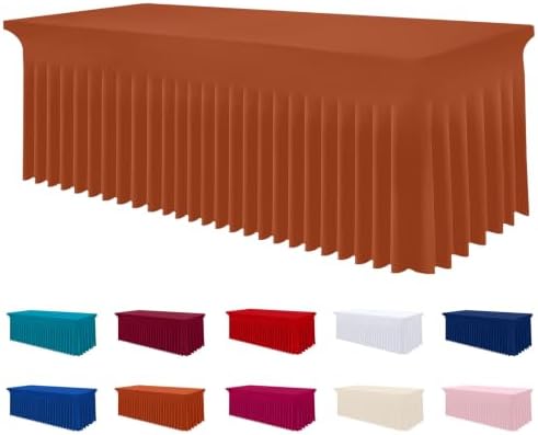 Smiry Spandex Elastic Fitted Table Cloth Skirt for 4FT Rectangle Table by Smiry