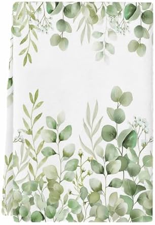 Sage Green Eucalyptus Kitchen Towels Set of 1, Absorbent Dish Towels for Kitchen, Botanical Summer Leaves Country Floral Microfiber Hand Towel, Quick Drying Tea Towel for Cleaning Dishcloths - Image 2